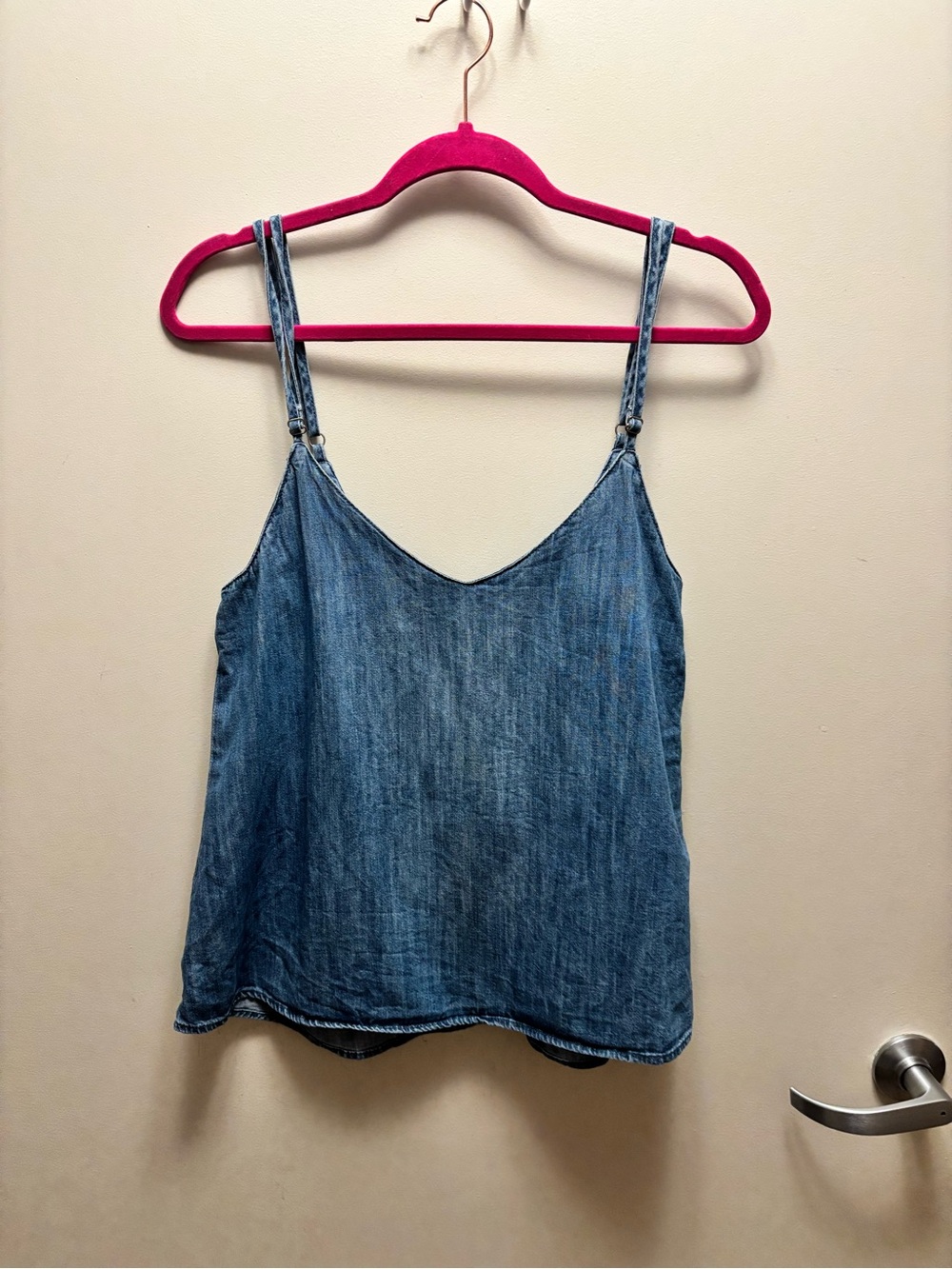 Sincerely Jules Blue Denim-Effect Spaghetti Strap Camisole
